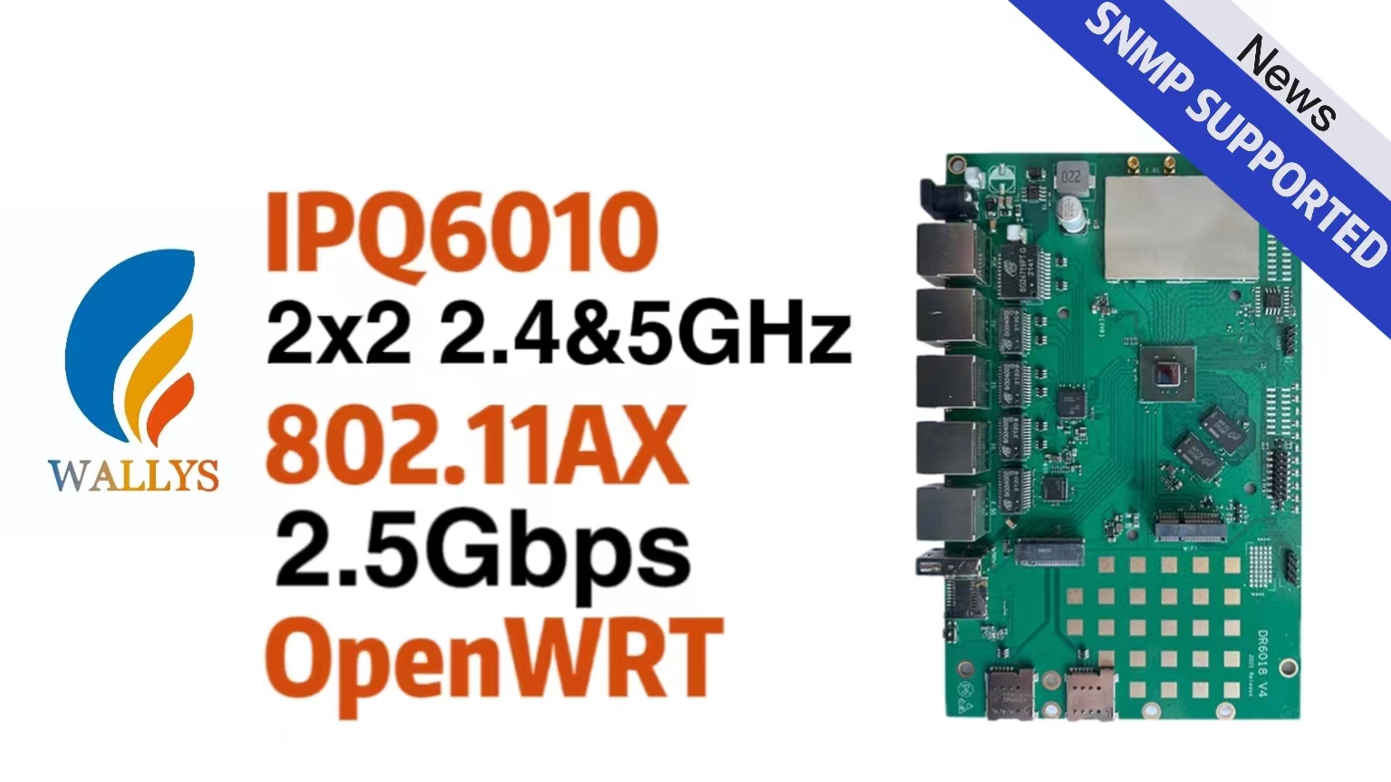 IPQ6010/IPQ6018 WIFI6 802.11AX 2.5Gbps Ethernet Port Support SNMP|Wallys