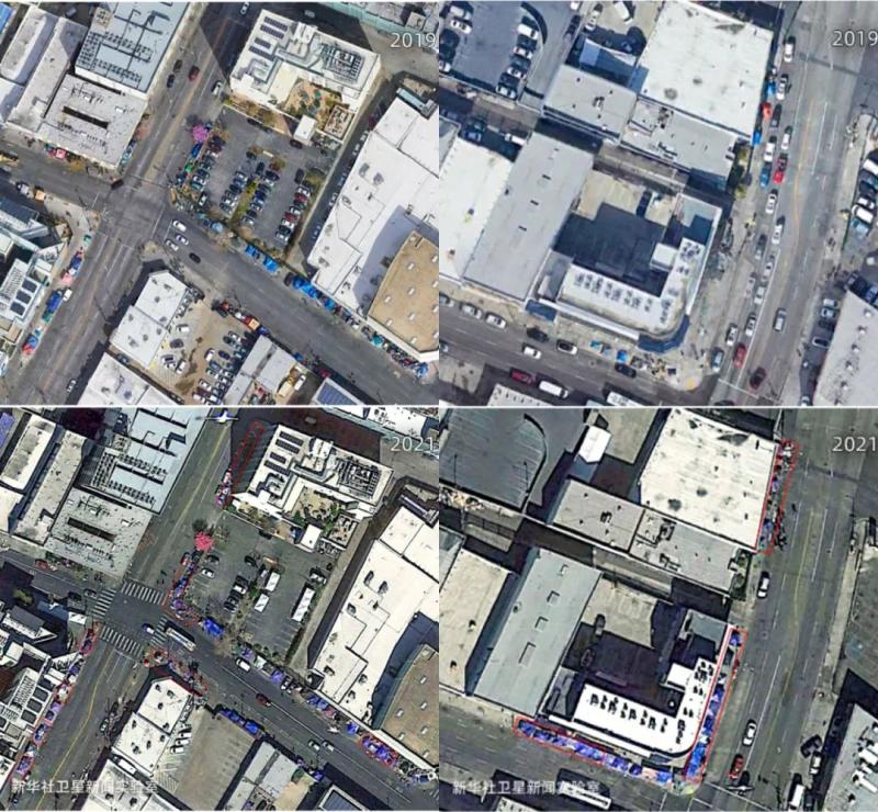 卫星发现：洛杉矶、旧金山等美国西海岸大城市无家可归者帐篷区面积最多增10倍