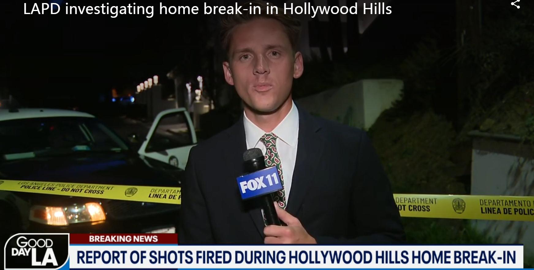 好莱坞一豪宅被入室抢劫，居民开枪反击后劫犯逃跑