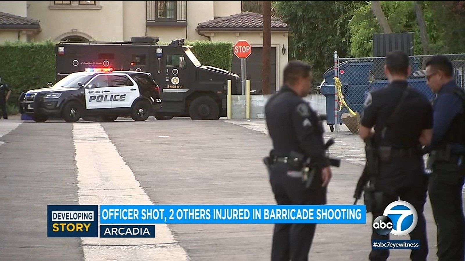 Arcadia一居民发生家庭纠纷，嫌犯开枪打伤一名警察和两名平民
