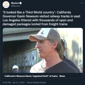 洛杉矶铁路被“零元购”抢劫后仍旧一片狼藉，加州州长：看起来像第三世界国家